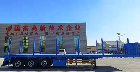Semi reboque de plataforma de 3 eixos para transporte de carga