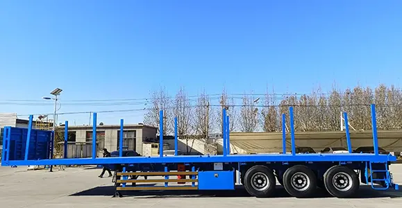 Semi reboque de plataforma de 3 eixos para transporte de carga