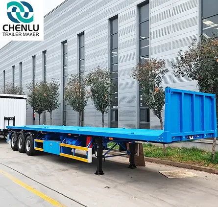 Semi reboque de plataforma de 3 eixos para transporte de carga