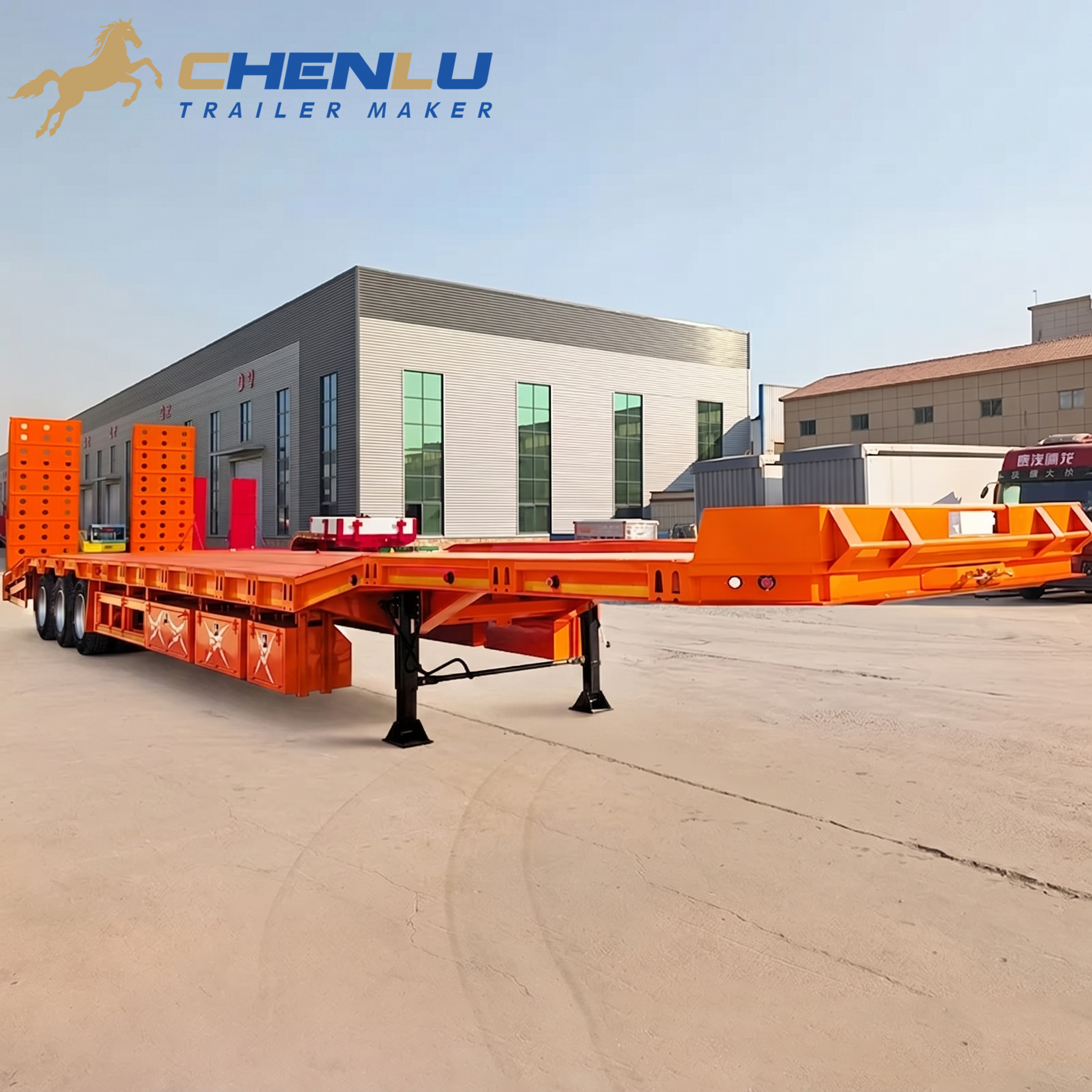 80 Tons Low Bed Truck Trailer