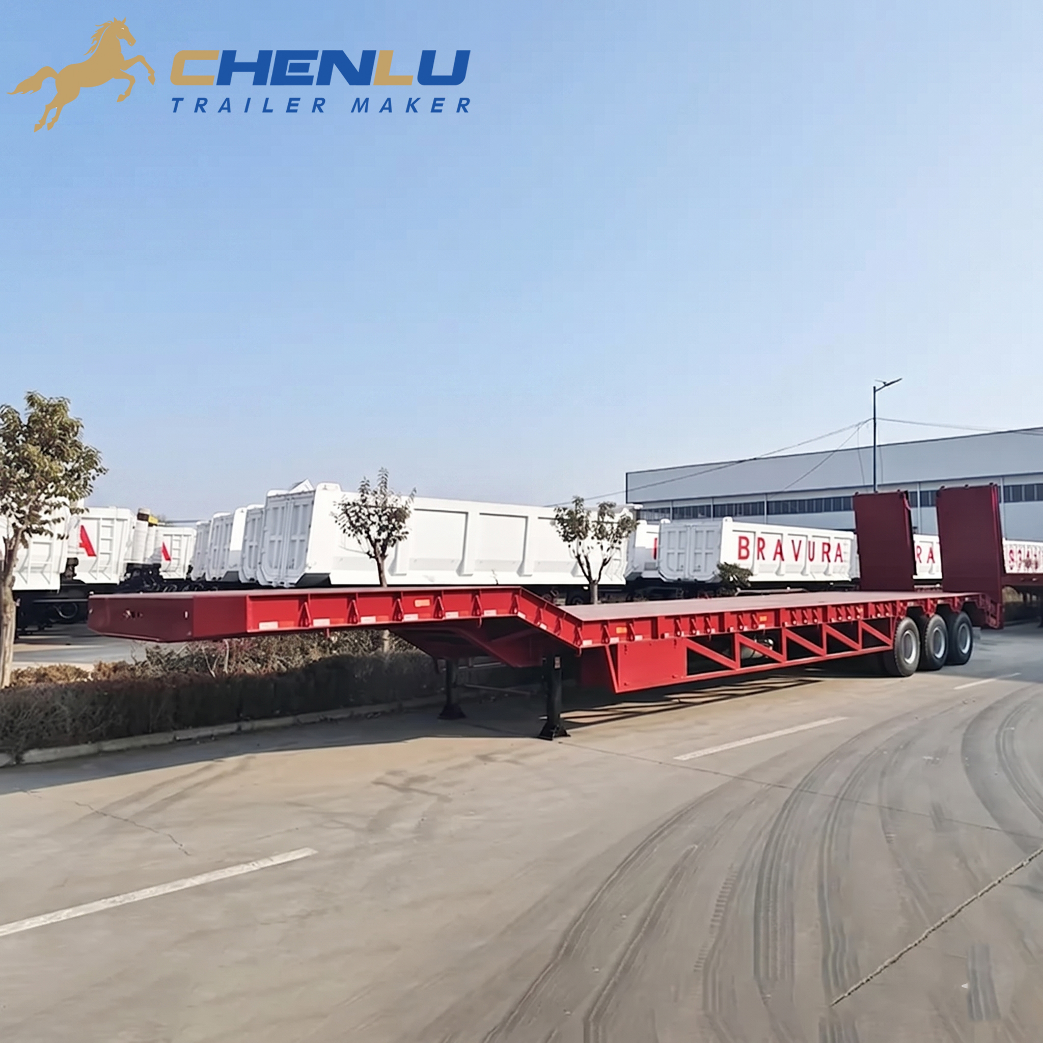 Lowbed Trailer With Hydraulic Ladder