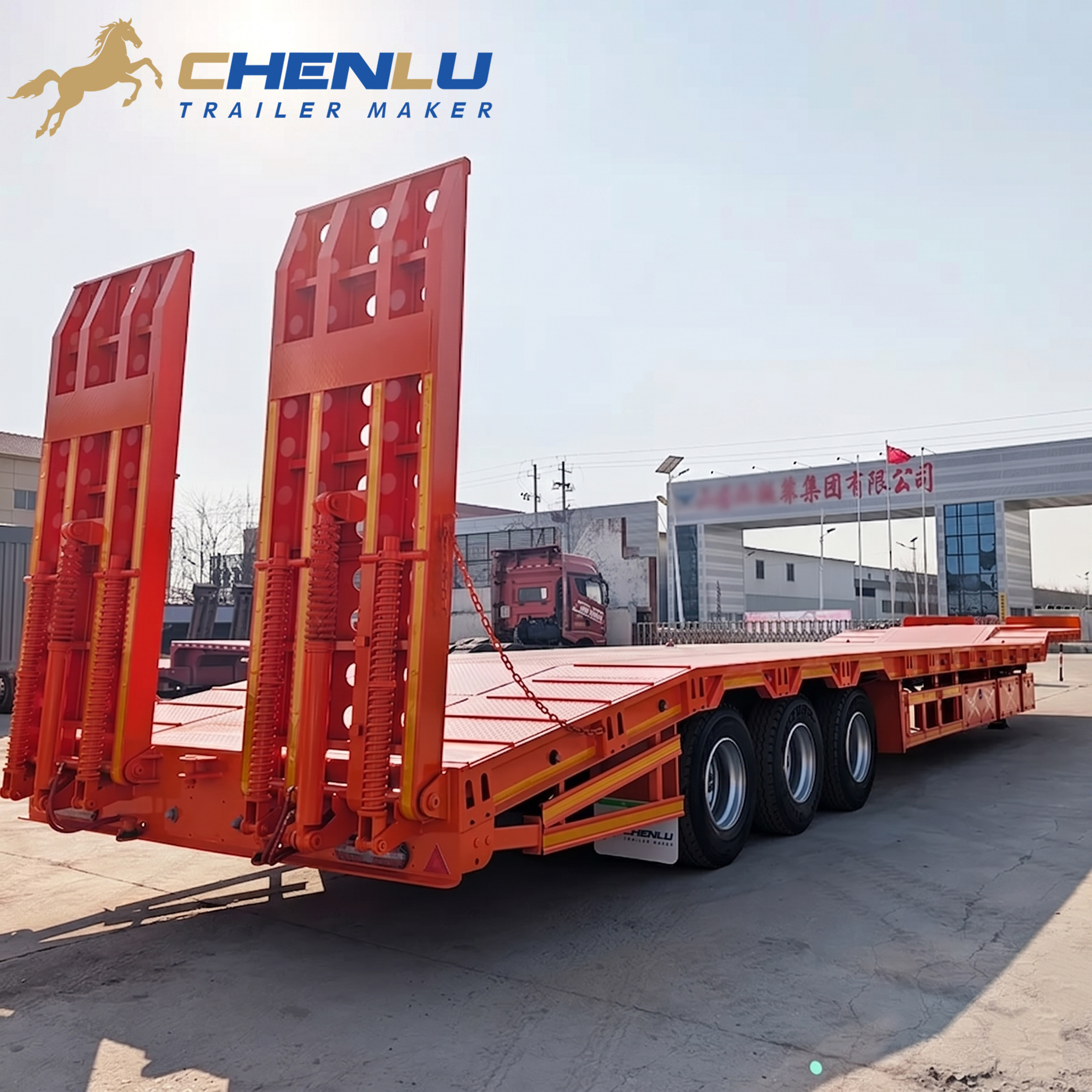 80 Tons Low Bed Truck Trailer