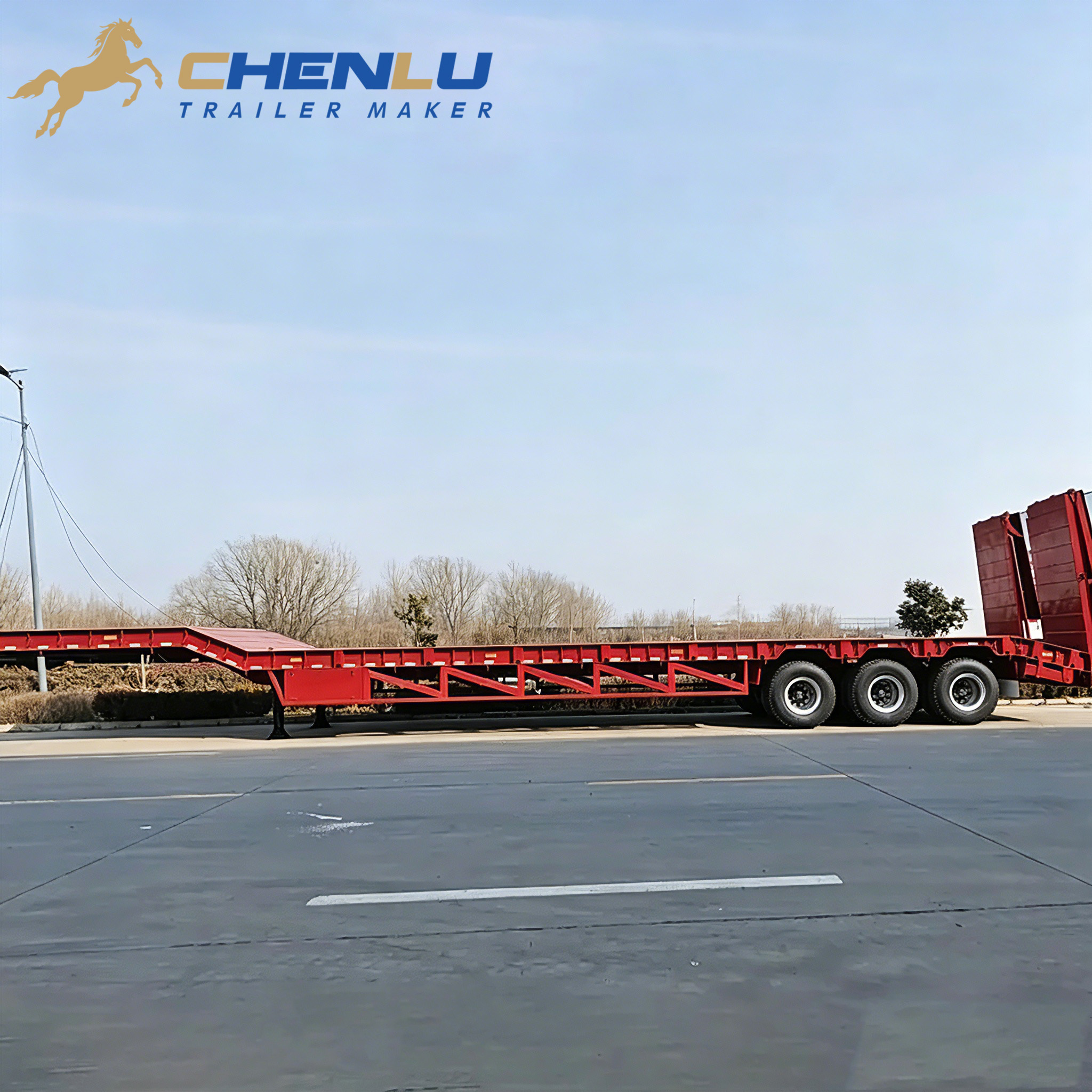 Lowbed Trailer With Hydraulic Ladder