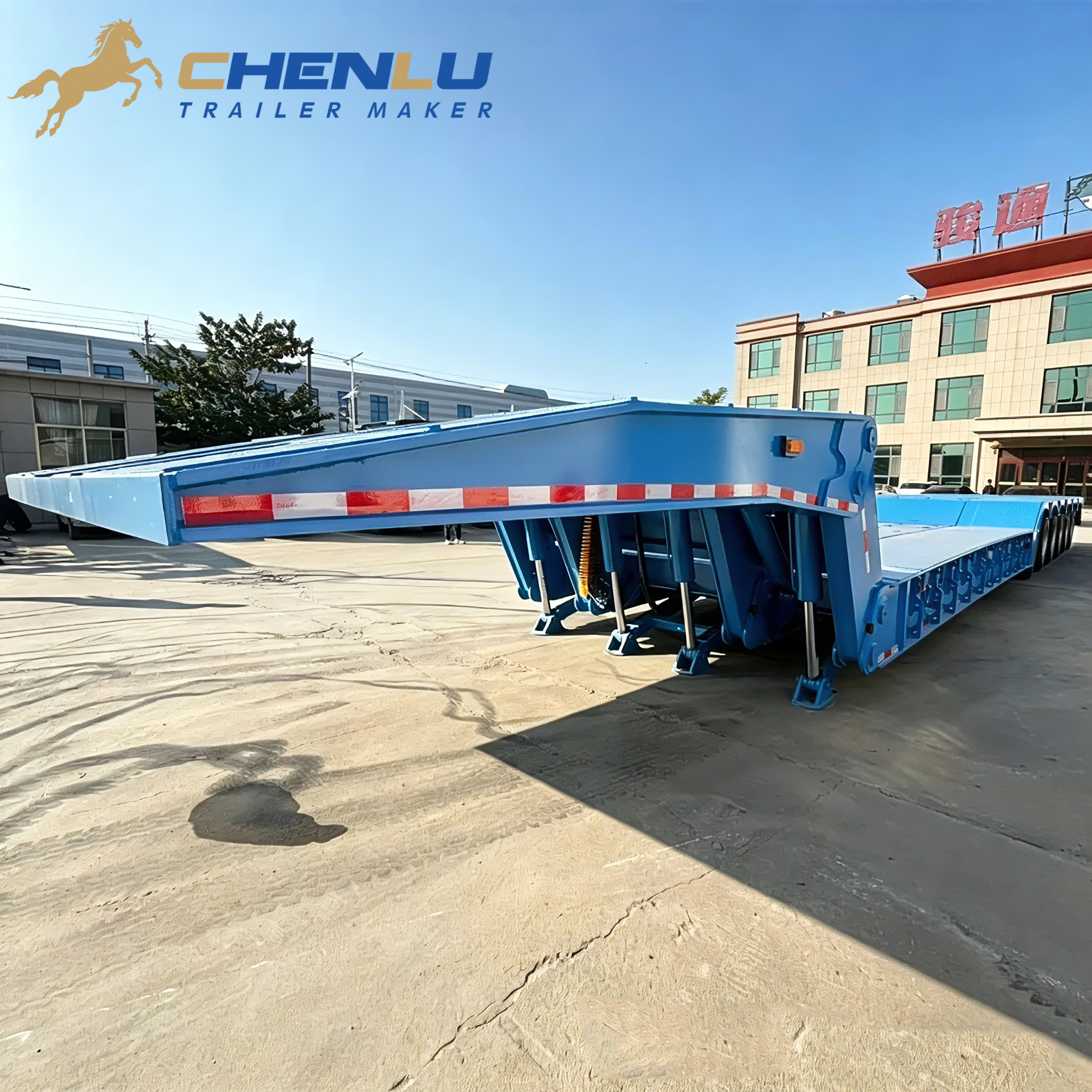 Folding Gooseneck Lowbed Trailer