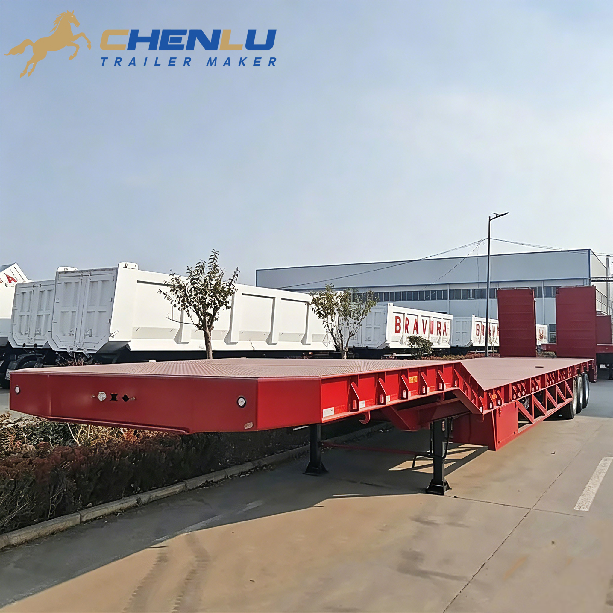 Lowbed Trailer With Hydraulic Ladder