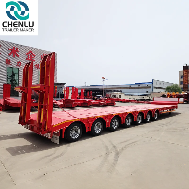 Remolque de plataforma baja extensible
