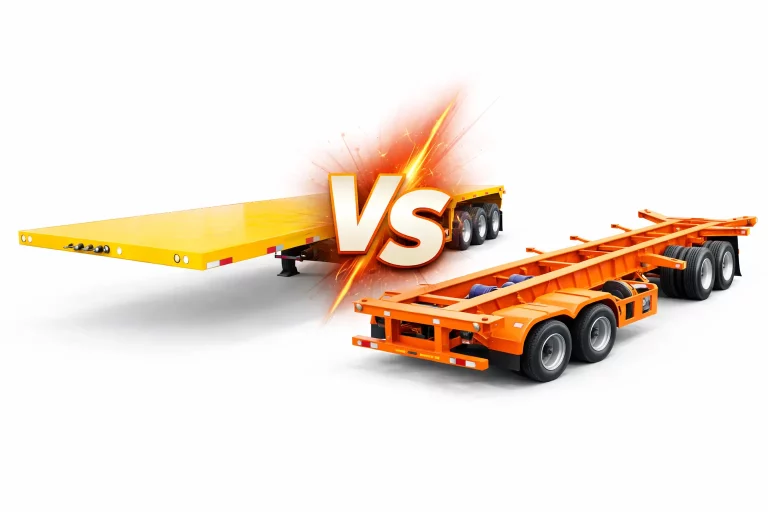 Reboque Flatbed vs Reboque Skeleton: Qual é o melhor para o transporte de contentores?