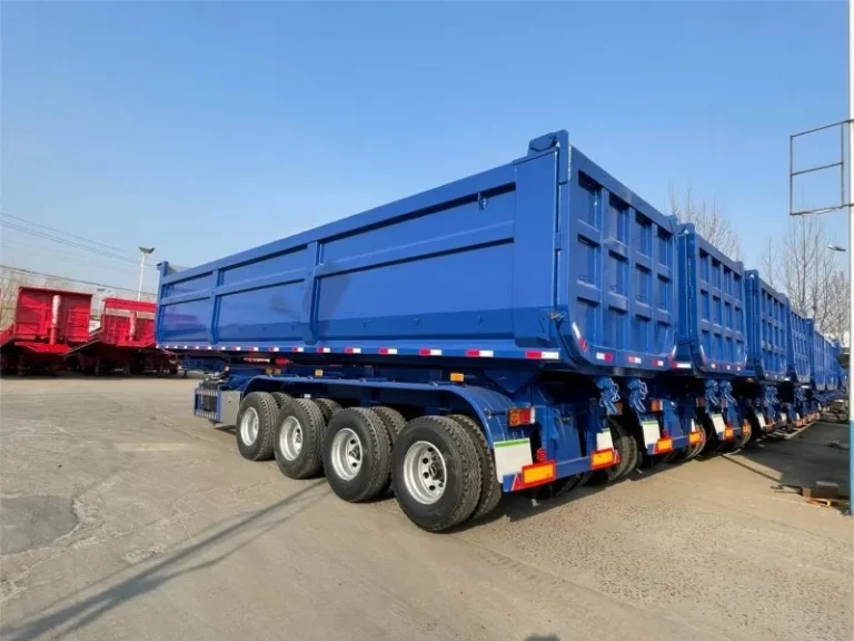 Mining heavy U-type dump semi-trailer set off for Cameroon, Africa